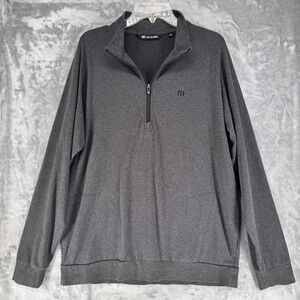 Travis Mathew Mens Gray Quarter Zip Long Sleeve Pullover Sweater XL